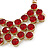 Red Glass Crystal Bib Necklace In Gold Plated Metal - 42cm L/ 7cm Ext - view 5