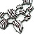Black/ White Zebra Print Bib Style Statement Necklace In Black Tone Metal - 39cm L/ 7cm Ext/ 8cm Bib - view 3
