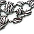 Black/ White Zebra Print Bib Style Statement Necklace In Black Tone Metal - 39cm L/ 7cm Ext/ 8cm Bib - view 6