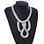 Statement Bib Style Mesh Necklace In Light Silver Tone Metal - 40cm L/ 4cm Ext/ 10cm Bib - view 6