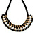Statement Black Glass Bead, Clear Crystal Silk Black Cord Necklace - 42cm L/ 7cm Ext