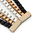 Black/ Brushed Gold/ White Square Link Layered Necklace with Magnetic Closure - 43cm L - view 4