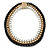 Black/ Brushed Gold/ White Square Link Layered Necklace with Magnetic Closure - 43cm L - view 5