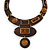 Statement Resin Stations Snake Pattern Amber Style Stone Collar Necklace In Gold Tone - 42cm L/ 8cm Ext - view 3