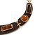 Statement Resin Stations Snake Pattern Amber Style Stone Collar Necklace In Gold Tone - 42cm L/ 8cm Ext - view 8