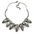 Black Brushed and Polished Nugget Necklace In Gun Metal - 38cm L/ 8cm Ext