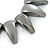 Black Brushed and Polished Nugget Necklace In Gun Metal - 38cm L/ 8cm Ext - view 3