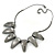 Black Brushed and Polished Nugget Necklace In Gun Metal - 38cm L/ 8cm Ext - view 5