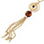 Long Tassel with Black and Brown Resin Bead Necklace In Gold Tone Metal -  60cm L/ 15cm Tassel - view 7
