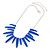 Blue Enamel Geometric Necklace In Silver Tone - 44cm L/ 7cm Ext - view 4