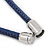 Dark Blue Round Enamel Pendant with Leather Cord with Magnetic Closure - 43cm L - view 4