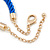 Blue Silk Cord With Gold/ Silver/ Rose Gold Balls Choker Necklace - 42cm L/ 5cm Ext - view 4