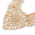 Statement Filigree V Shape Necklace In Gold Tone Metal - 46cm L/ 8cm Ext - view 3