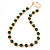 Statement Bezel Set Emerald Green Glass Bead Necklace In Gold Plating - 44cm L/ 7cm Ext