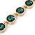 Statement Bezel Set Emerald Green Glass Bead Necklace In Gold Plating - 44cm L/ 7cm Ext - view 2