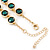 Statement Bezel Set Emerald Green Glass Bead Necklace In Gold Plating - 44cm L/ 7cm Ext - view 4