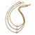 3 Strand Mesh Layered Necklace with Crystal Rings In Gold/ Rose Gold/ Silver Tone - 54cm L/ 4cm Ext
