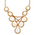 Vintage Inspired Statement V-Shape Structural Iridescent Glass Bead Necklace In Gold Tone - 48cm L/ 5cm Ext/ 10cm Bib - view 11