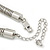 Silver Tone Thick Snake Chain With Gold Tone Textured Tubular Pendant Necklace - 43cm L/ 7 Ext - view 4