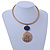 Gold Tone Medallion with Blue Stone Pendant with Flex Collar Necklace - 40cm L/ 7cm Ext - view 2