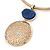 Gold Tone Medallion with Blue Stone Pendant with Flex Collar Necklace - 40cm L/ 7cm Ext - view 6