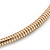 Gold Tone Medallion with Blue Stone Pendant with Flex Collar Necklace - 40cm L/ 7cm Ext - view 8