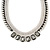 Statement Light Silver Mesh Chain Clear Crystal, Grey Glass Stone Necklace - 40cm L/ 7cm Ext - view 6