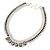 Statement Light Silver Mesh Chain Clear Crystal, Grey Glass Stone Necklace - 40cm L/ 7cm Ext - view 7