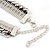 Statement Light Silver Mesh Chain Clear Crystal, Grey Glass Stone Necklace - 40cm L/ 7cm Ext - view 4
