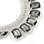 Statement Light Silver Mesh Chain Clear Crystal, Grey Glass Stone Necklace - 40cm L/ 7cm Ext - view 3