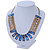 Statement Blue/ Clear Acrylic Bead Chunky Chain Necklace In Gold Tone Metal - 52cm L/ 7cm Ext - view 2