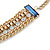Statement Blue/ Clear Acrylic Bead Chunky Chain Necklace In Gold Tone Metal - 52cm L/ 7cm Ext - view 6