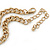 Statement Blue/ Clear Acrylic Bead Chunky Chain Necklace In Gold Tone Metal - 52cm L/ 7cm Ext - view 5