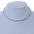 Thin Light Blue/ Clear Austrian Crystal Choker Necklace In Rhodium Plated Metal - 33cm L/ 16cm Ext - view 8