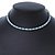 Thin Light Blue/ Clear Austrian Crystal Choker Necklace In Rhodium Plated Metal - 33cm L/ 16cm Ext - view 6