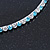 Thin Light Blue/ Clear Austrian Crystal Choker Necklace In Rhodium Plated Metal - 33cm L/ 16cm Ext - view 5