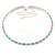 Thin Light Blue/ Clear Austrian Crystal Choker Necklace In Rhodium Plated Metal - 33cm L/ 16cm Ext - view 2