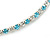 Thin Light Blue/ Clear Austrian Crystal Choker Necklace In Rhodium Plated Metal - 33cm L/ 16cm Ext - view 9