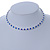 Thin Sapphire Blue/ Clear Austrian Crystal Choker Necklace In Rhodium Plated Metal - 33cm L/ 16cm Ext - view 7