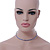 Thin Sapphire Blue/ Clear Austrian Crystal Choker Necklace In Rhodium Plated Metal - 33cm L/ 16cm Ext - view 3