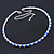 Thin Sapphire Blue/ Clear Austrian Crystal Choker Necklace In Rhodium Plated Metal - 33cm L/ 16cm Ext - view 8