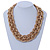 Statement Plaited Textured Chain Necklace In Gold Plated Metal - 49cm L/ 7cm Ext - view 2