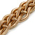 Statement Plaited Textured Chain Necklace In Gold Plated Metal - 49cm L/ 7cm Ext - view 3