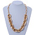 Statement Gold Plated Chunky Oval Link Necklace - 63cm L/ 8cm Ext - view 2