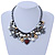 Statement Bead Charm Chunky Chain Necklace In Black Tone - 45cm L - view 2