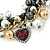 Statement Bead Charm Chunky Chain Necklace In Black Tone - 45cm L - view 3