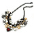 Statement Bead Charm Chunky Chain Necklace In Black Tone - 45cm L
