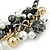 Statement Bead Charm Chunky Chain Necklace In Black Tone - 45cm L - view 6