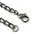 Statement Bead Charm Chunky Chain Necklace In Black Tone - 45cm L - view 4