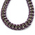 Statement Chunky Chain with Lavender Velour Ribbon, Grey Crystal Necklace In Silver Tone - 39cm L/ 8cm Ext - view 6